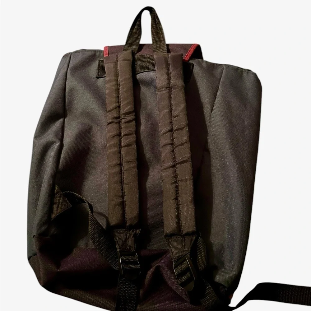 Vintage Northwest Territory Backpack Green Canvas Leather Trim‎ Multiple Pockets
